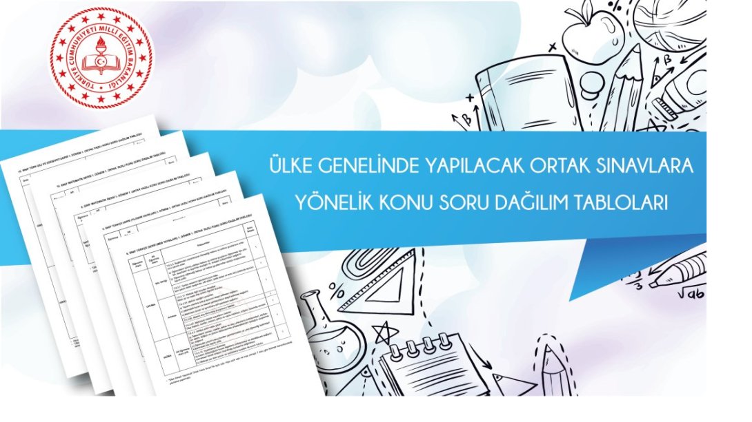 ÜLKE GENELİNDE 6 VE 10. SINIFLAR İÇİN YAPILACAK ORTAK SINAVLARA YÖNELİK KONU SORU DAĞILIM TABLOLARI YAYIMLANDI